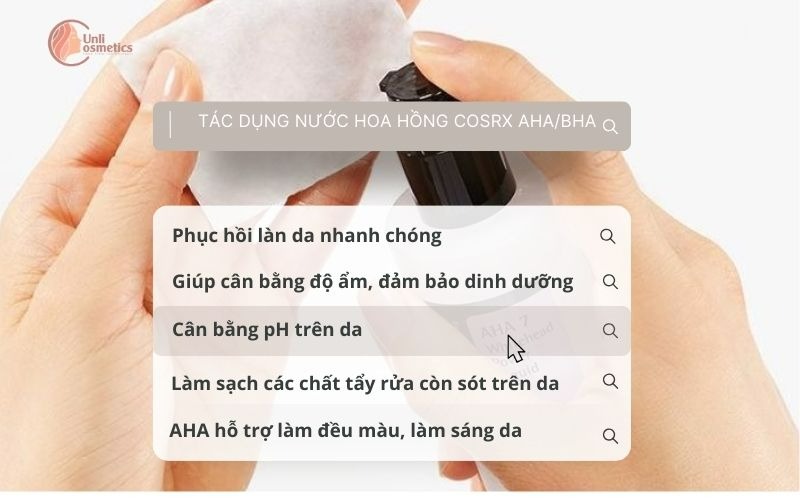 Công dụng nước hoa hồng COSRX AHA/BHA Clarifying Treatment (tím) 100ml (Hộp)
