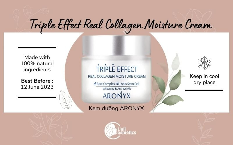 Kem dưỡng ARONYX Triple Effect Real Collagen Moisture Cream 50ml