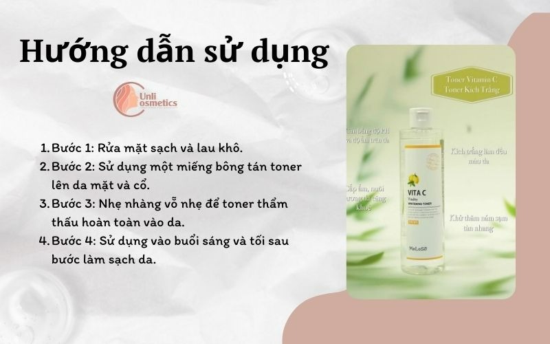 Toner Meloso Vita C Dưỡng Trắng Hồng Da
