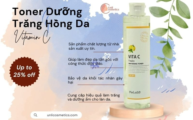 Toner Meloso Vita C Dưỡng Trắng Hồng Da