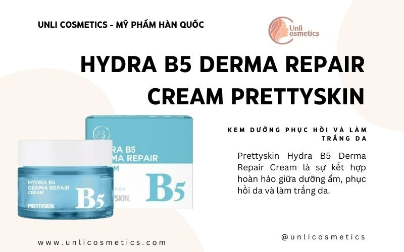 Kem dưỡng phục hồi và làm trắng da Prettyskin Hydra B5 Derma Repair Cream 52ml