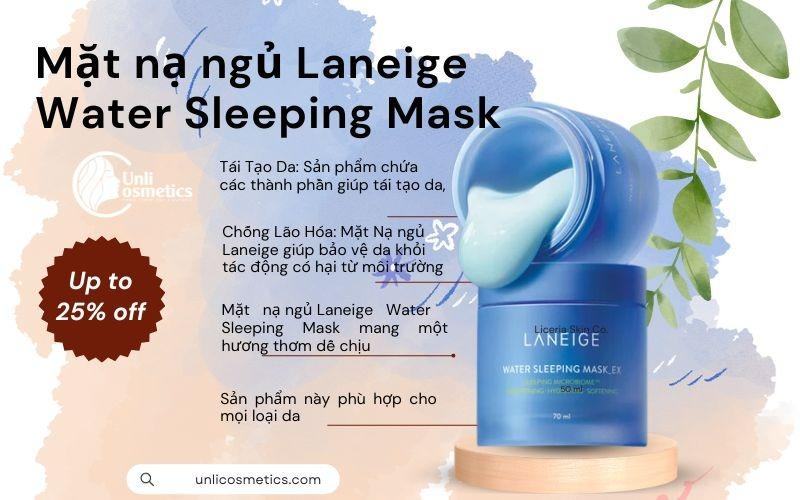 Mặt nạ ngủ Laneige water sleeping mask- EX 70ml (MicrobiomeTM)2021 (Hộp)